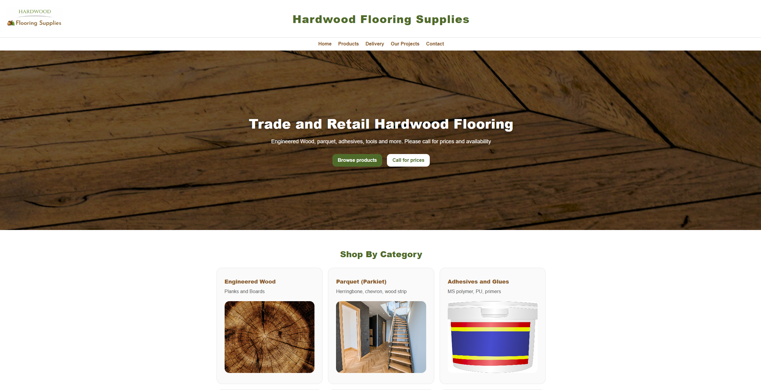 Preview of wood supply website
